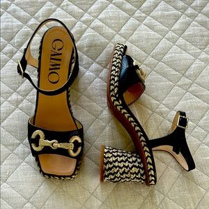 Black and Gold Women's Sandals